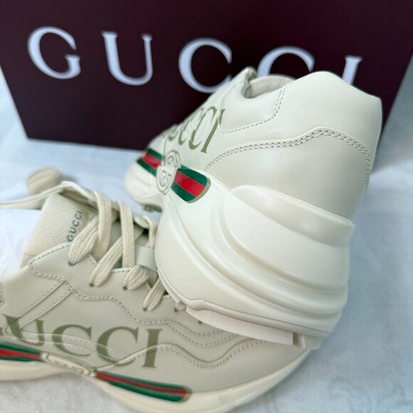 Gucci Monogram Sneakers in Cream and Black - Picture 4 of 7